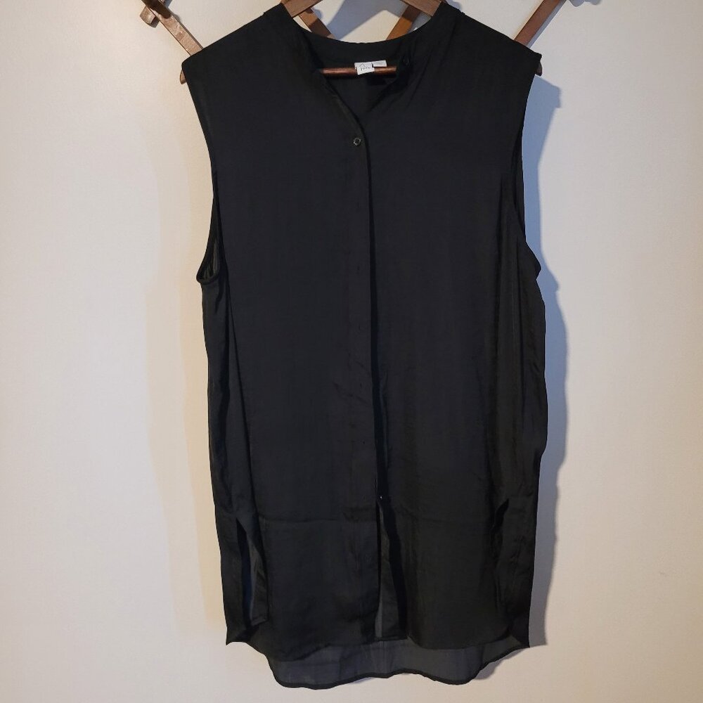 Joie Black Button Front Sleeveless Blouse  SZ XL
